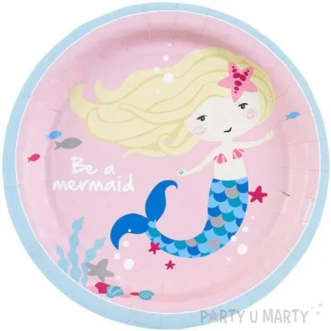 talerzyki papierowe syrenka be a mermaid amscan 18 cm 8 szt