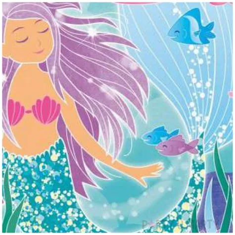 talerzyki papierowe syrenka mermaid niebieskie unique 23 cm 8 szt