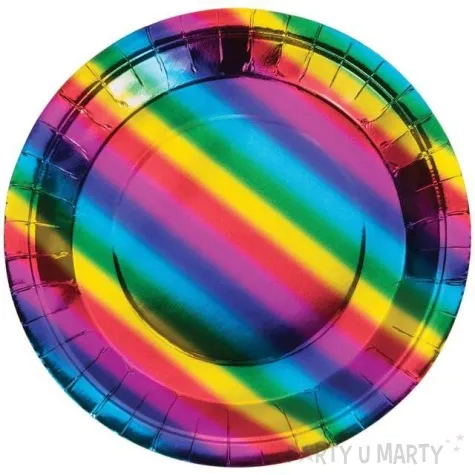 talerzyki papierowe tecza rainbow creativeconverting 18 cm 8 szt