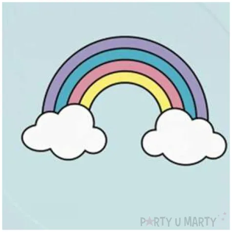 talerzyki papierowe teczowa chmurka blekitne jasne partypal 18 cm 6 szt