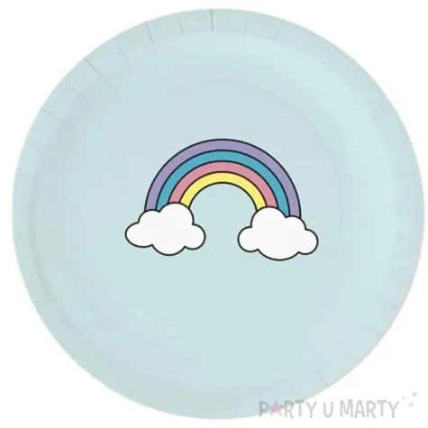 talerzyki papierowe teczowa chmurka blekitne jasne partypal 18 cm 6 szt