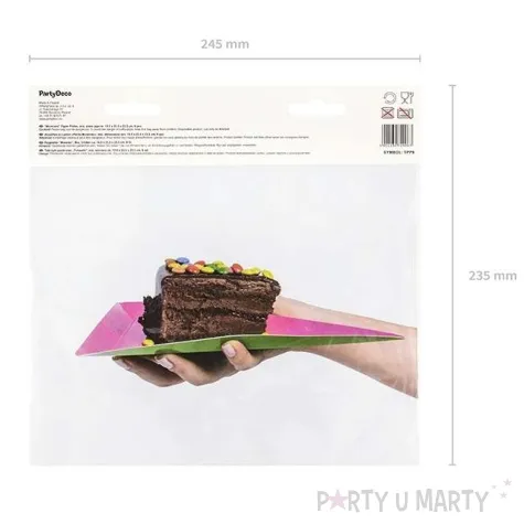 talerzyki papierowe trojkaty diy 23 cm 6 szt