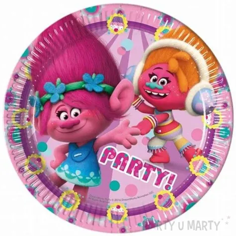 talerzyki papierowe trolls procos 23 cm 8 szt