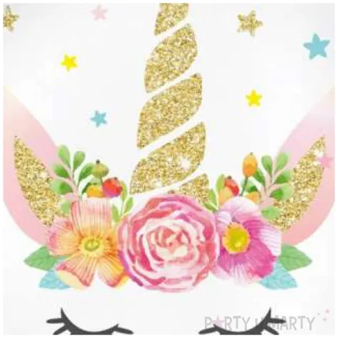 talerzyki papierowe unicorn jednorozec godan 18 cm 6 szt