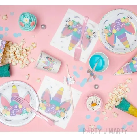 talerzyki papierowe unicorn jednorozec partypal 18 cm 6 szt