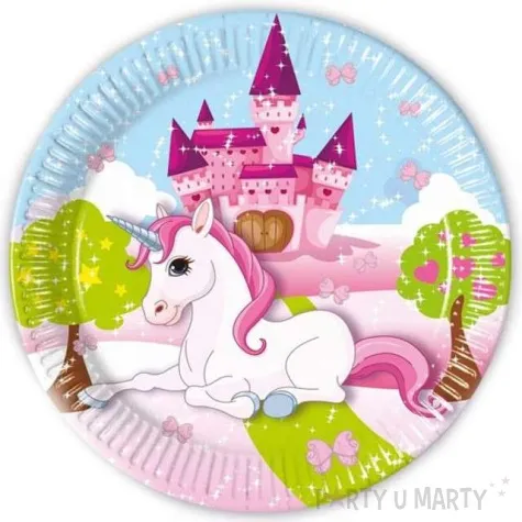 talerzyki papierowe unicorn procos 23 cm 8 szt