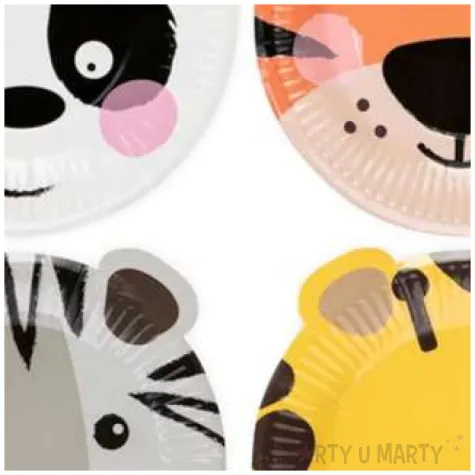 talerzyki papierowe urodzinowe safari mix partypal 18 cm 4 szt