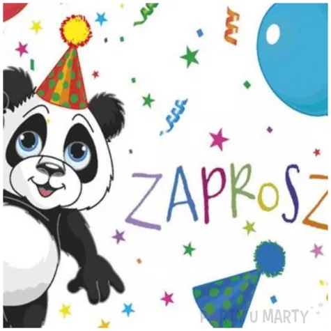 talerzyki papierowe urodzinowy mis panda maki 16x9 cm 10 szt