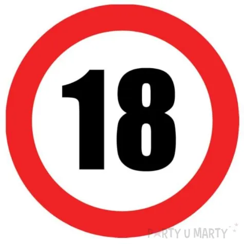 talerzyki papierowe urodziny 18 traffic congee 18cm 6 szt