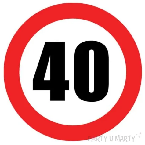 talerzyki papierowe urodziny 40 traffic birthday congee 18cm 6 szt