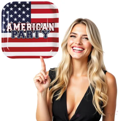 talerzyki papierowe usa american party boland 25 x 25 cm 6 szt