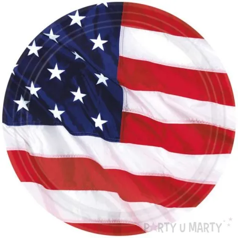 talerzyki papierowe usa flaga amscan 18 cm 8 szt