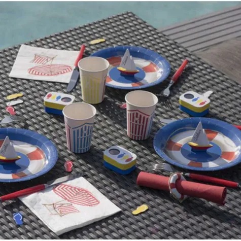 talerzyki papierowe wakacyjne santex 23 cm 10 szt