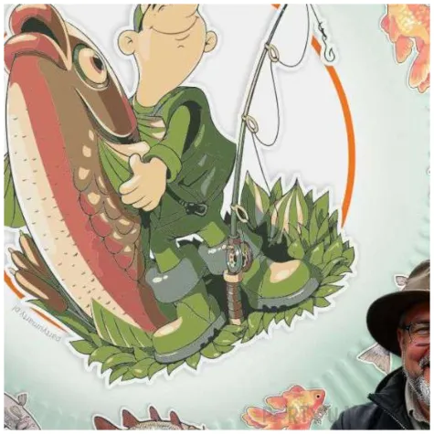 talerzyki papierowe wedkarz i zloty rybka 18 cm 6 szt