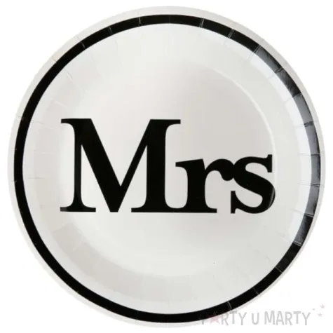 talerzyki papierowe wesele mrs biale santex 23 cm 10 szt