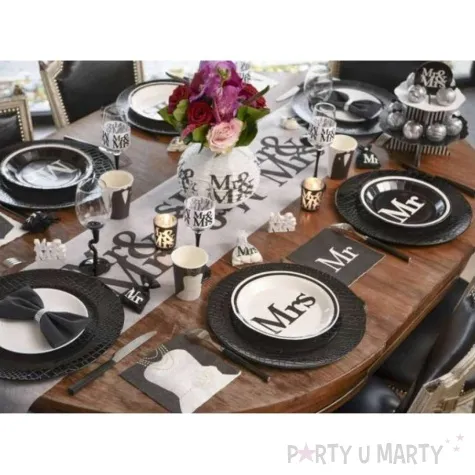 talerzyki papierowe wesele mrs biale santex 23 cm 10 szt