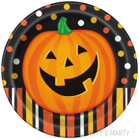 talerzyki papierowe wesola dynia unique 23 cm 8 szt