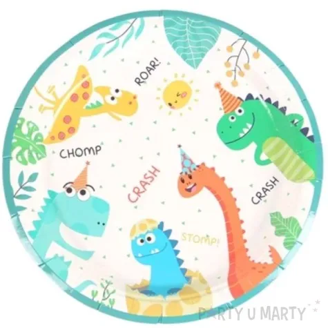 talerzyki papierowe wesole dinozaury jix 17 5 cm 6 szt