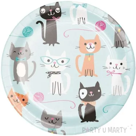 talerzyki papierowe wesole kotki creativeconverting 18 cm 8 szt
