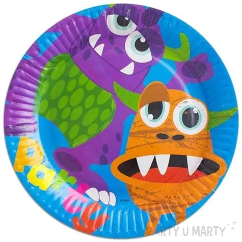 talerzyki papierowe wesole potwory 23 cm 6 szt