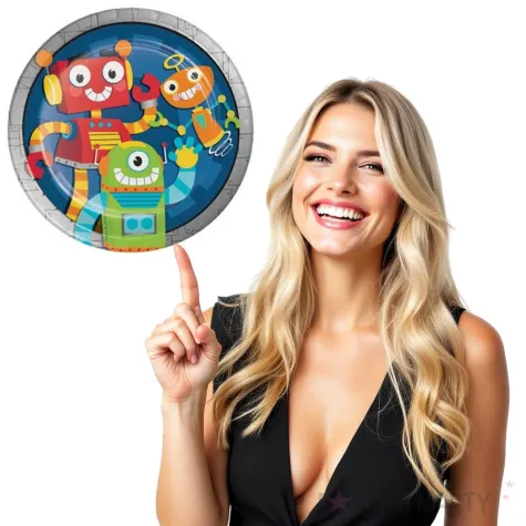 talerzyki papierowe wesole roboty godan 22 2 cm 8 szt