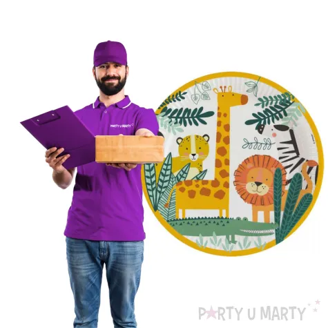 talerzyki papierowe wesole zoo amscan 23 cm 8 szt