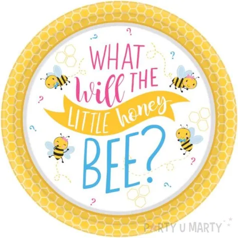 talerzyki papierowe what will it bee pszczolka zolte amscan 17 7 cm