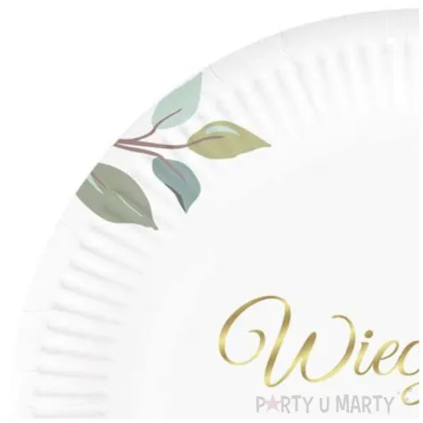 talerzyki papierowe wieczor panienski liscie bialy congee 18 cm 6 sz