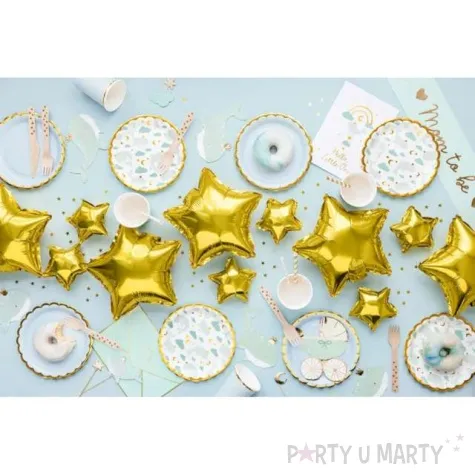 talerzyki papierowe wieloryby z korona chmurki partydeco 18 cm 6 szt