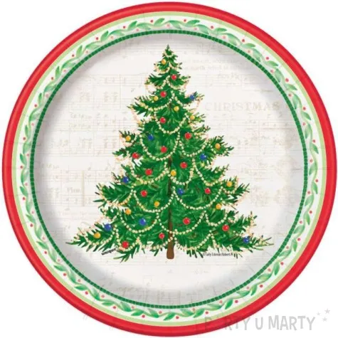 talerzyki papierowe wigilijna choinka unique 18 cm 8 szt