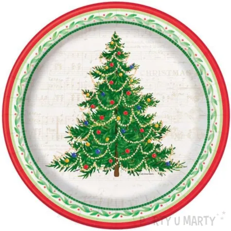 talerzyki papierowe wigilijna choinka unique 26 cm 8 szt