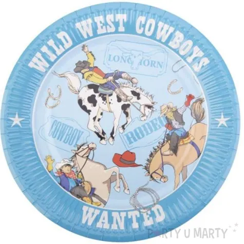 talerzyki papierowe wild west cowboys neviti 23 cm 8 szt