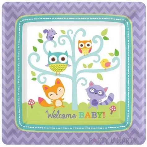 talerzyki papierowe woodland welcome amscan 18 cm 8 szt