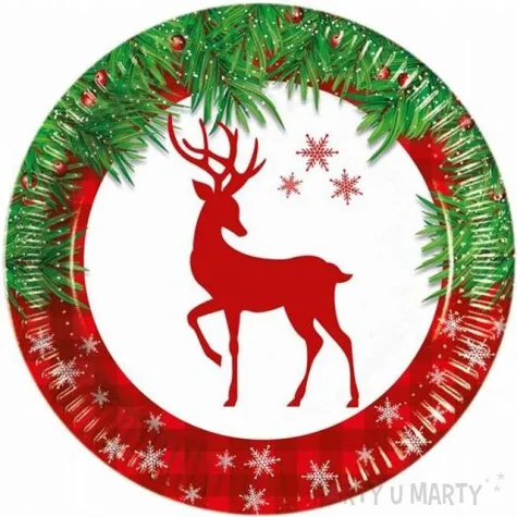 talerzyki papierowe xmas renifer procos 23 cm 8 szt