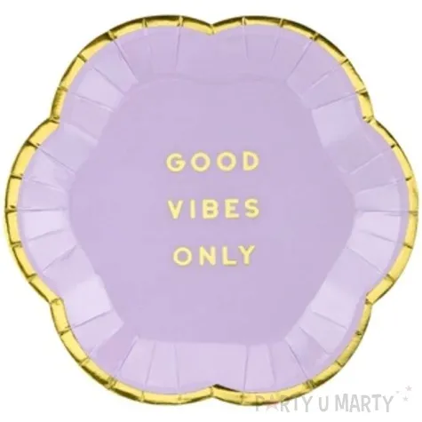 talerzyki papierowe yummy good vibes only fioletowy jasny partydeco 13 cm 6 szt