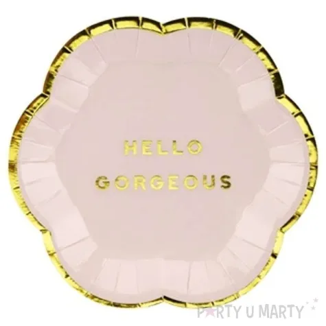 talerzyki papierowe yummy hello gorgeous rozowy jasny partydeco 13 cm 6 szt