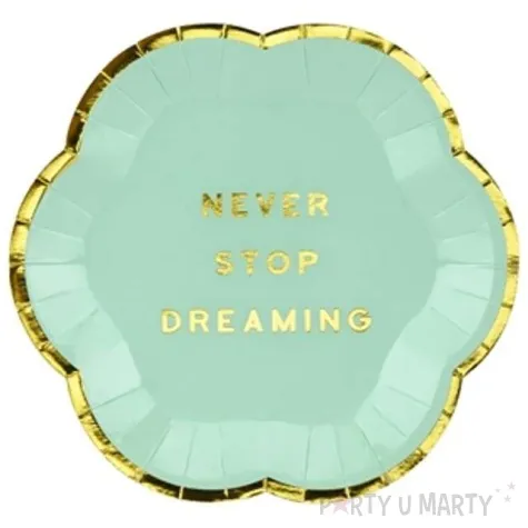 talerzyki papierowe yummy never stop dreaming mietowy partydeco 13 cm 6 szt