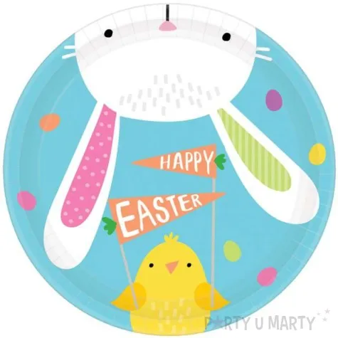 talerzyki papierowe zajaczek hello bunny amscan 18 cm 8 szt