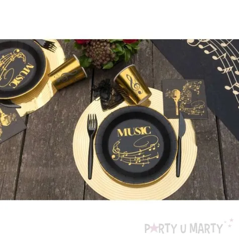 talerzyki papierowe zlota plyta santex 22 5 cm 10 szt