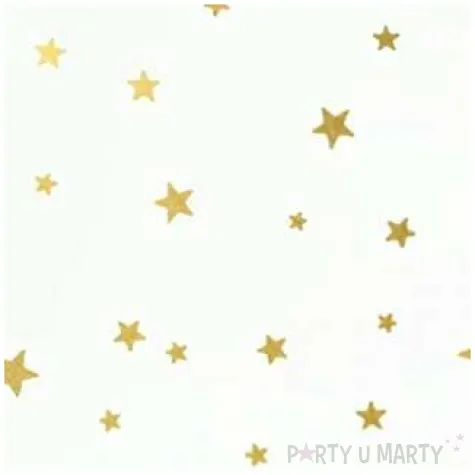 talerzyki papierowe zlote gwiazdki biale partypal 18 cm 6 szt