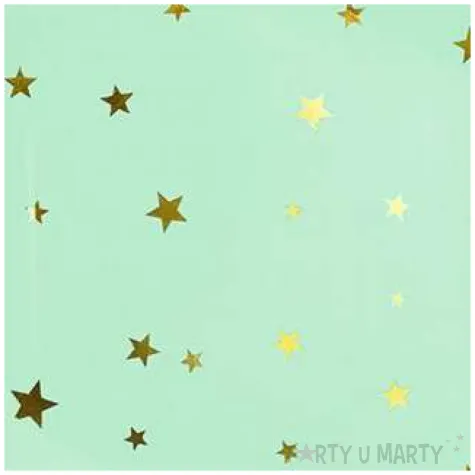 talerzyki papierowe zlote gwiazdki mietowe partypal 23 cm 8 szt