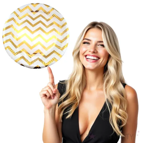 talerzyki papierowe zlote zygzaki top ten 24 cm 6 szt