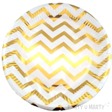 talerzyki papierowe zlote zygzaki top ten 24 cm 6 szt