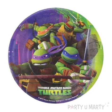 talerzyki papierowe zolwie ninja 18 cm 8 szt