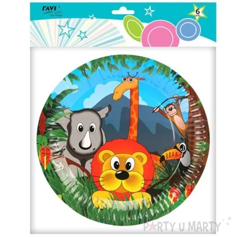 talerzyki papierowe zwierzaki safari ravi 23 cm 6 szt