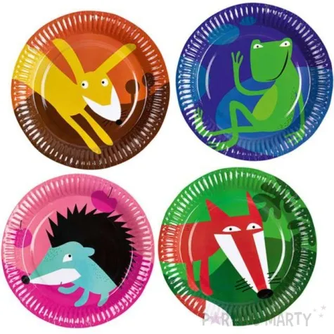 talerzyki papierowe zwierzatka amscan 23 cm 8 szt