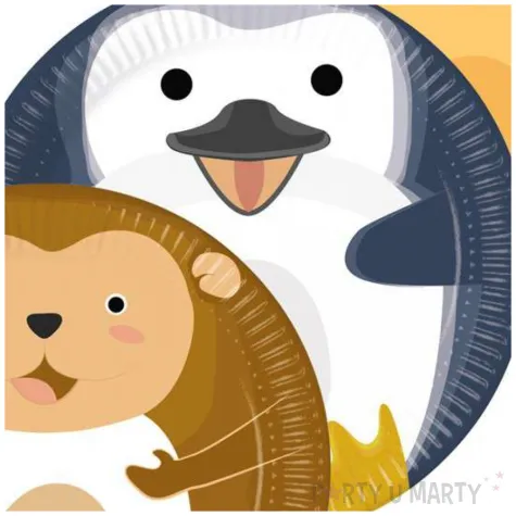 talerzyki papierowe zwierzatka zoo procos 23 cm 8 szt