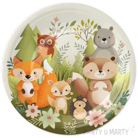 talerzyki papierowe zwierzeta lesni przyjaciele partypal 18 cm 6 szt