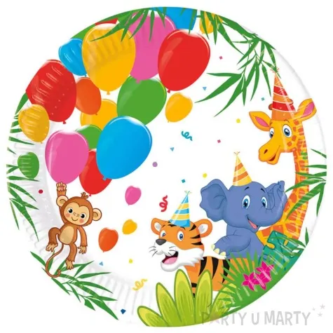 talerzyki papierowe zwierzeta safari procos 20 cm 8 szt