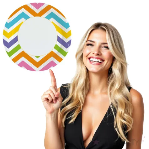 talerzyki papierowe zygzaki kolorowe amscan 23 cm 8 szt